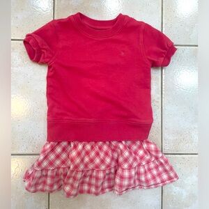 Polo by Ralph Lauren Red Kids Tee with Plaid Skirt